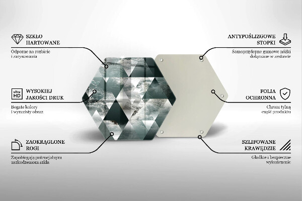 Tagliere in vetro Triangoli e acqua