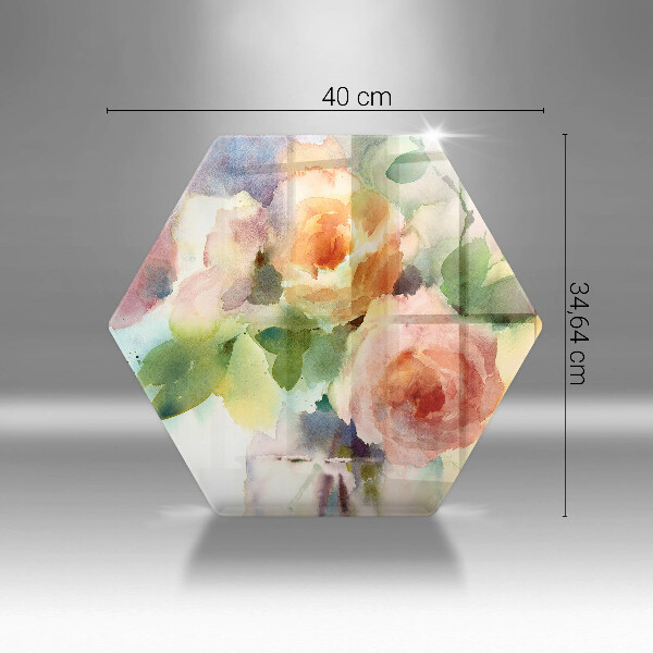 Tagliere in vetro Fiori dipinti