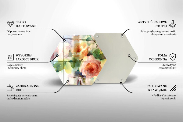 Tagliere in vetro Fiori dipinti