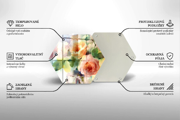 Tagliere in vetro Fiori dipinti