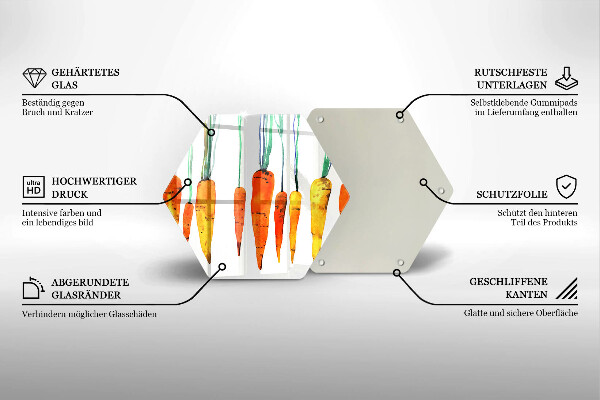 Tagliere in vetro Illustrazione della carota