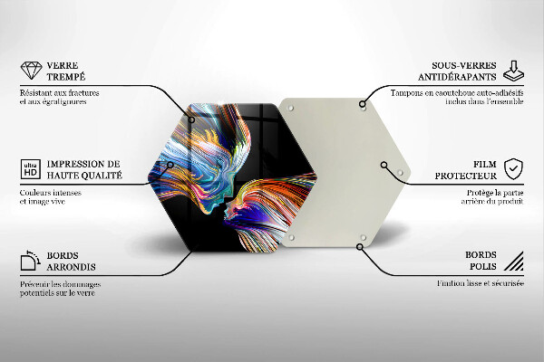 Tagliere in vetro Astrazione del bacio