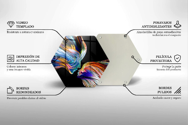 Tagliere in vetro Astrazione del bacio