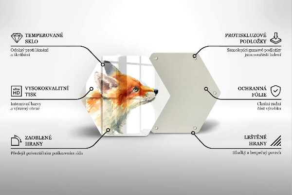 Tagliere in vetro Volpe dipinta