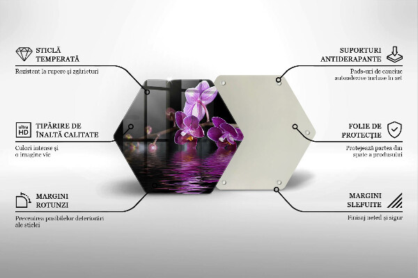 Tagliere in vetro Acqua zen di orchidea