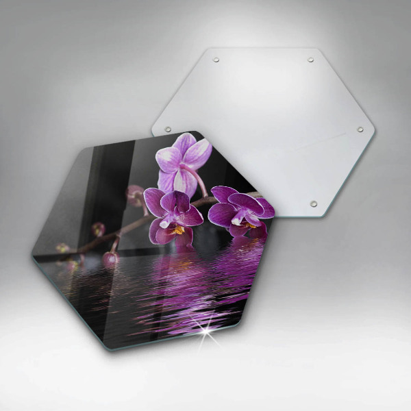 Tagliere in vetro Acqua zen di orchidea