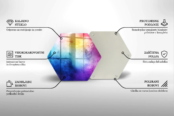 Tagliere in vetro Spruzzi di acquerello arcobaleno