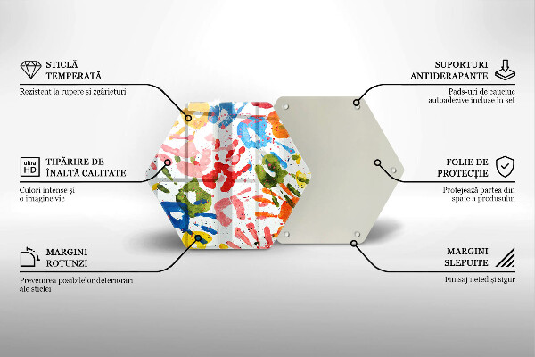 Tagliere in vetro Tracce delle mani dei bambini