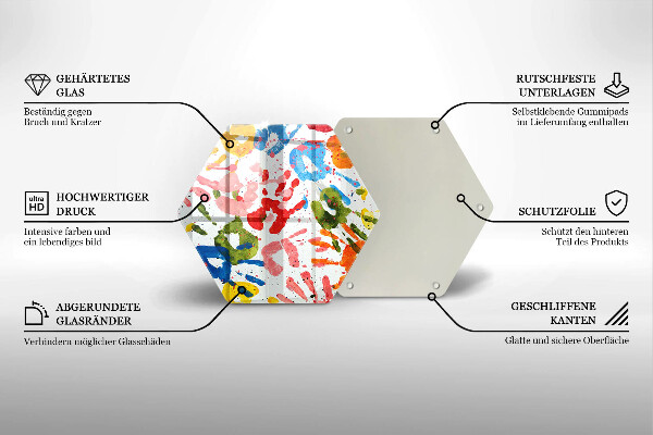 Tagliere in vetro Tracce delle mani dei bambini