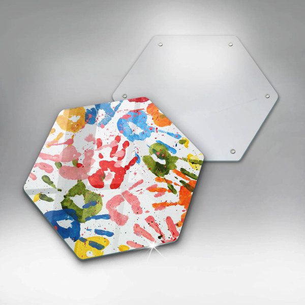 Tagliere in vetro Tracce delle mani dei bambini