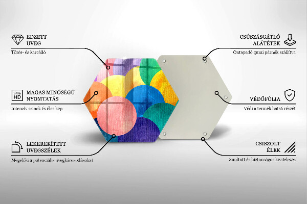 Tagliere in vetro Cerchi colorati
