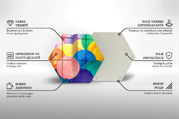 Tagliere in vetro Cerchi colorati