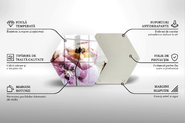 Tagliere in vetro Fiori delicati