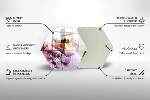 Tagliere in vetro Fiori delicati