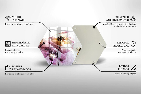 Tagliere in vetro Fiori delicati