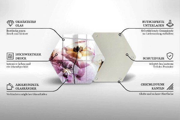 Tagliere in vetro Fiori delicati