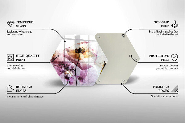 Tagliere in vetro Fiori delicati