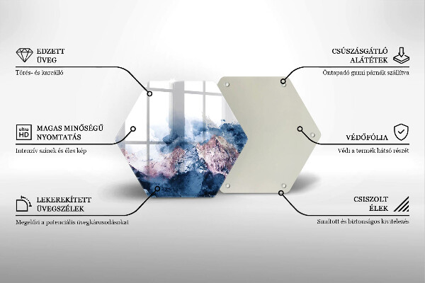 Tagliere in vetro Montagne dipinte astratte