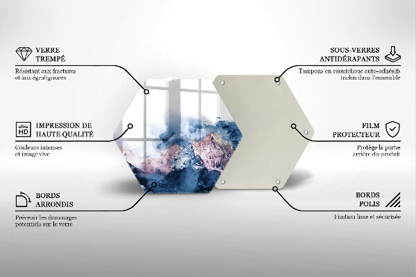 Tagliere in vetro Montagne dipinte astratte