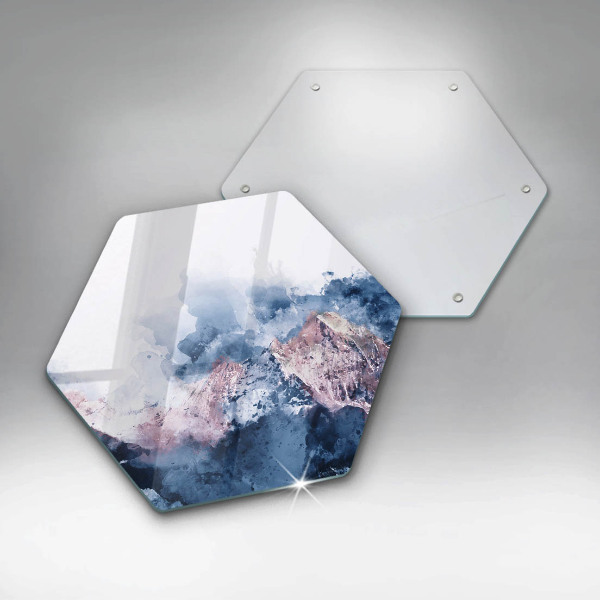 Tagliere in vetro Montagne dipinte astratte