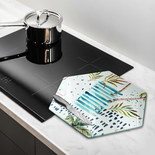 Tagliere in vetro Illustrazioni di vacanze