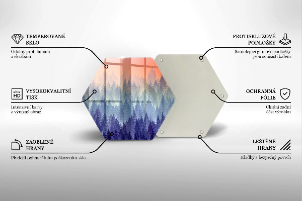 Tagliere in vetro temperato Foresta al tramonto