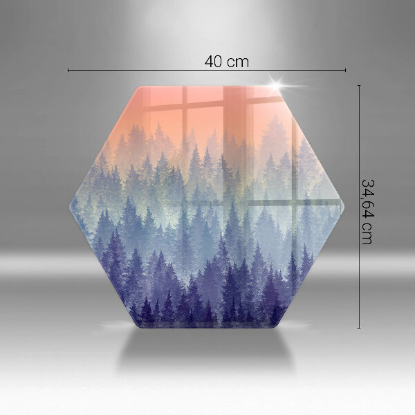 Tagliere in vetro temperato Foresta al tramonto