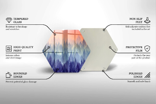 Tagliere in vetro temperato Foresta al tramonto