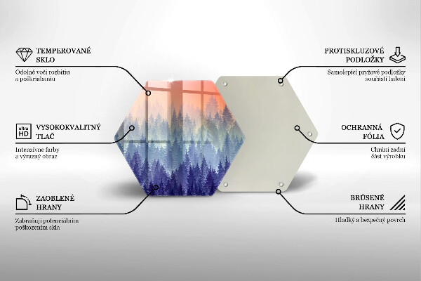 Tagliere in vetro temperato Foresta al tramonto