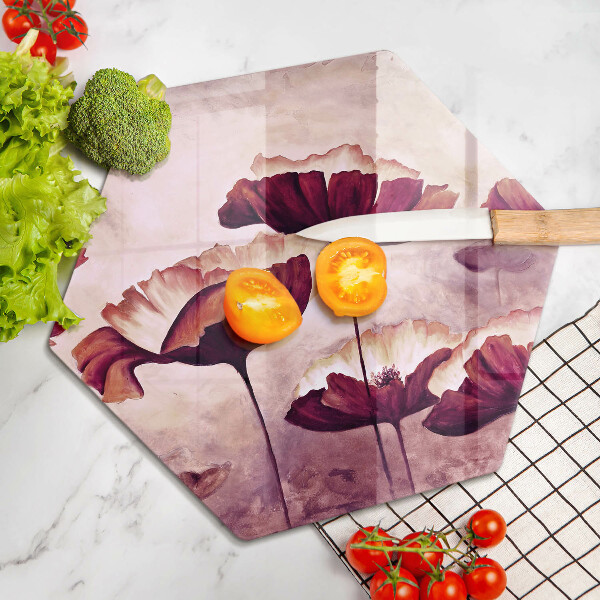 Tagliere in vetro temperato Pittura di fiori