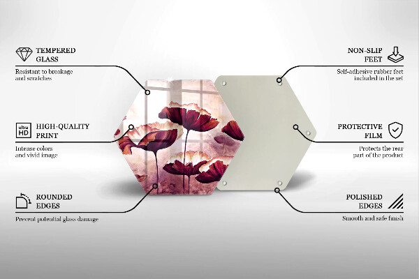 Tagliere in vetro temperato Pittura di fiori