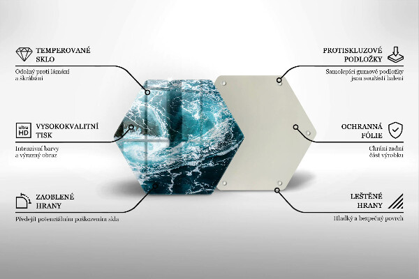 Tagliere in vetro temperato Onde d'acqua schiumose