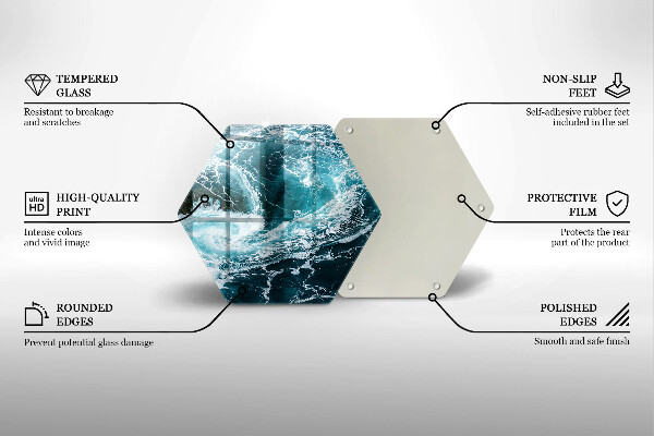 Tagliere in vetro temperato Onde d'acqua schiumose
