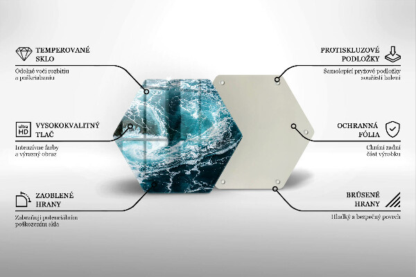 Tagliere in vetro temperato Onde d'acqua schiumose