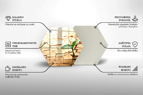 Tagliere in vetro Una pianta solitaria