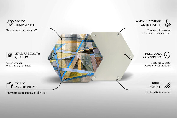 Tagliere in vetro Astrazione di linee dipinte