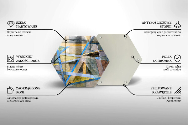 Tagliere in vetro Astrazione di linee dipinte