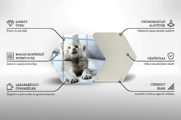 Tagliere in vetro Piccolo gattino carino