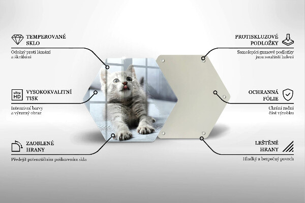 Tagliere in vetro Piccolo gattino carino