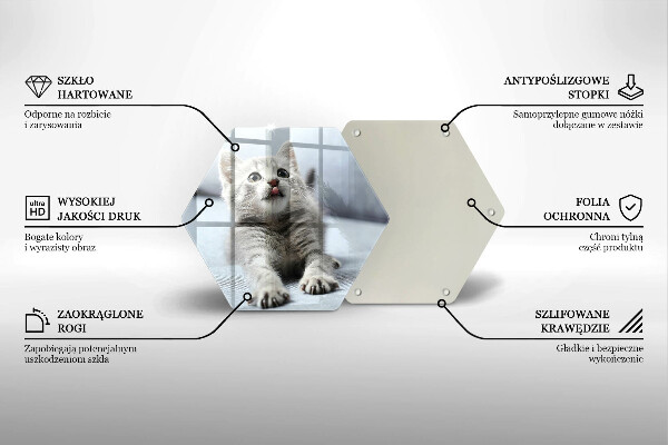 Tagliere in vetro Piccolo gattino carino