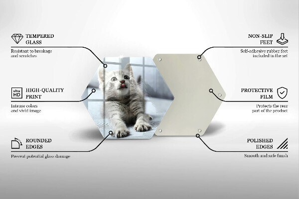 Tagliere in vetro Piccolo gattino carino