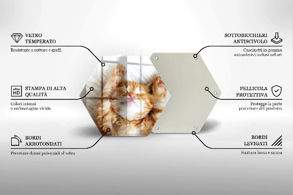 Tagliere in vetro Piccolo gattino carino