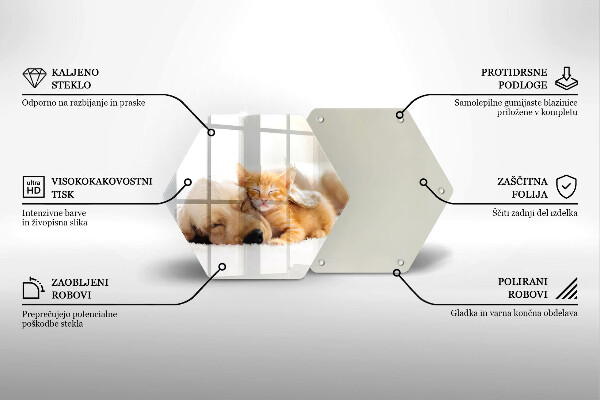 Tagliere in vetro Animali cane e gatto