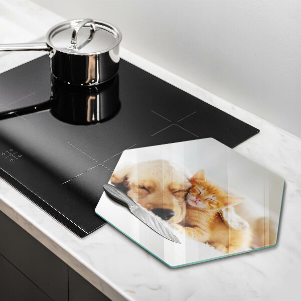 Tagliere in vetro Animali cane e gatto