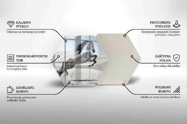 Tagliere in vetro Destriero del cavallo bianco
