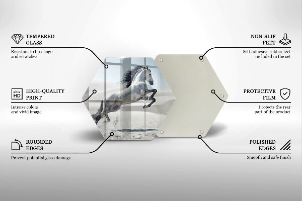 Tagliere in vetro Destriero del cavallo bianco