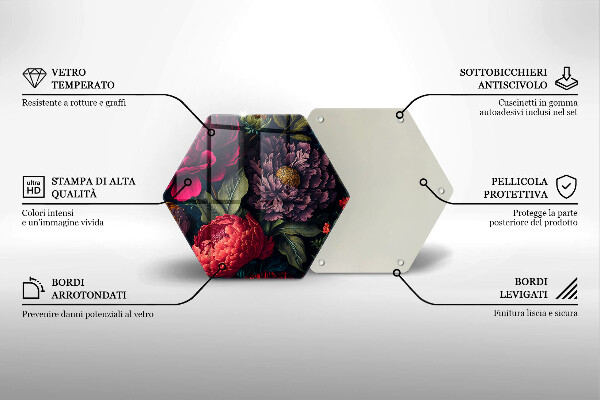 Tagliere in vetro Bellissimi fiori