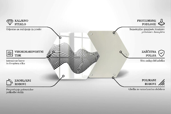 Tagliere in vetro temperato Astrazione lineare