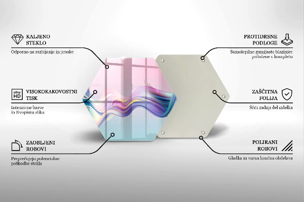 Tagliere in vetro temperato Astrazione pastello