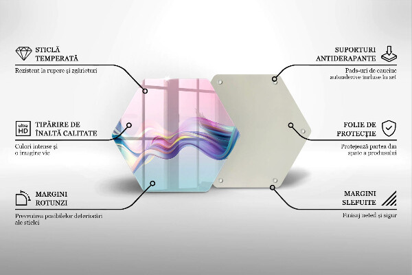 Tagliere in vetro temperato Astrazione pastello